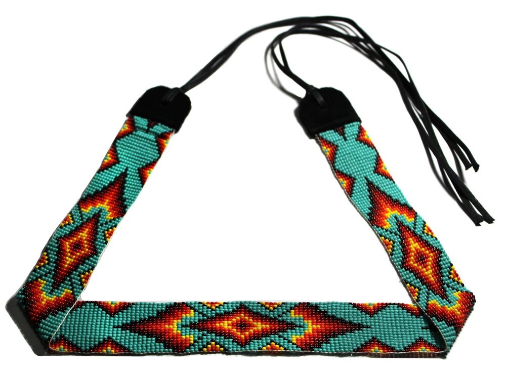 4182 Beaded Hatband Native American Style Southwestern Cow Rode Handmade